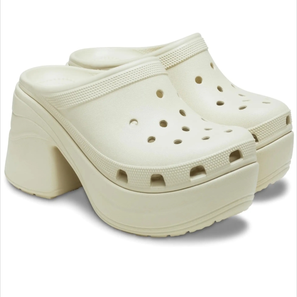 Women's Cream Platform Clogs